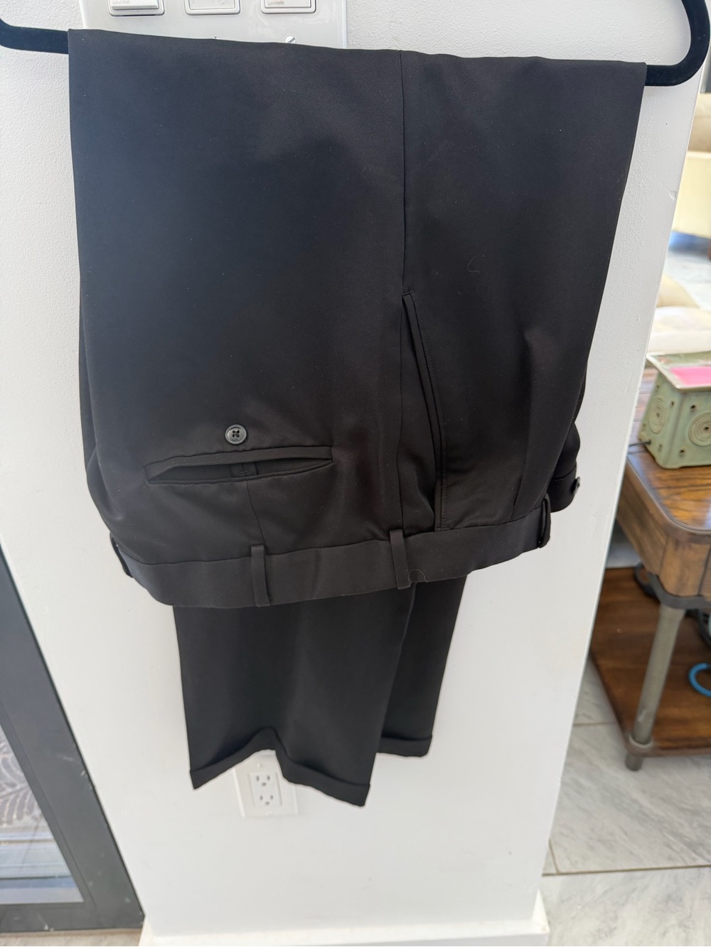 Classic Men's Black Dress Trousers - Roundtree and York